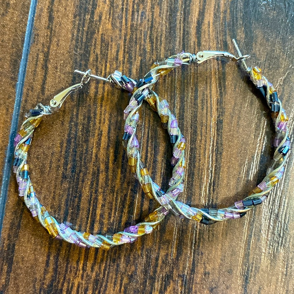 Beaded hoop earrings